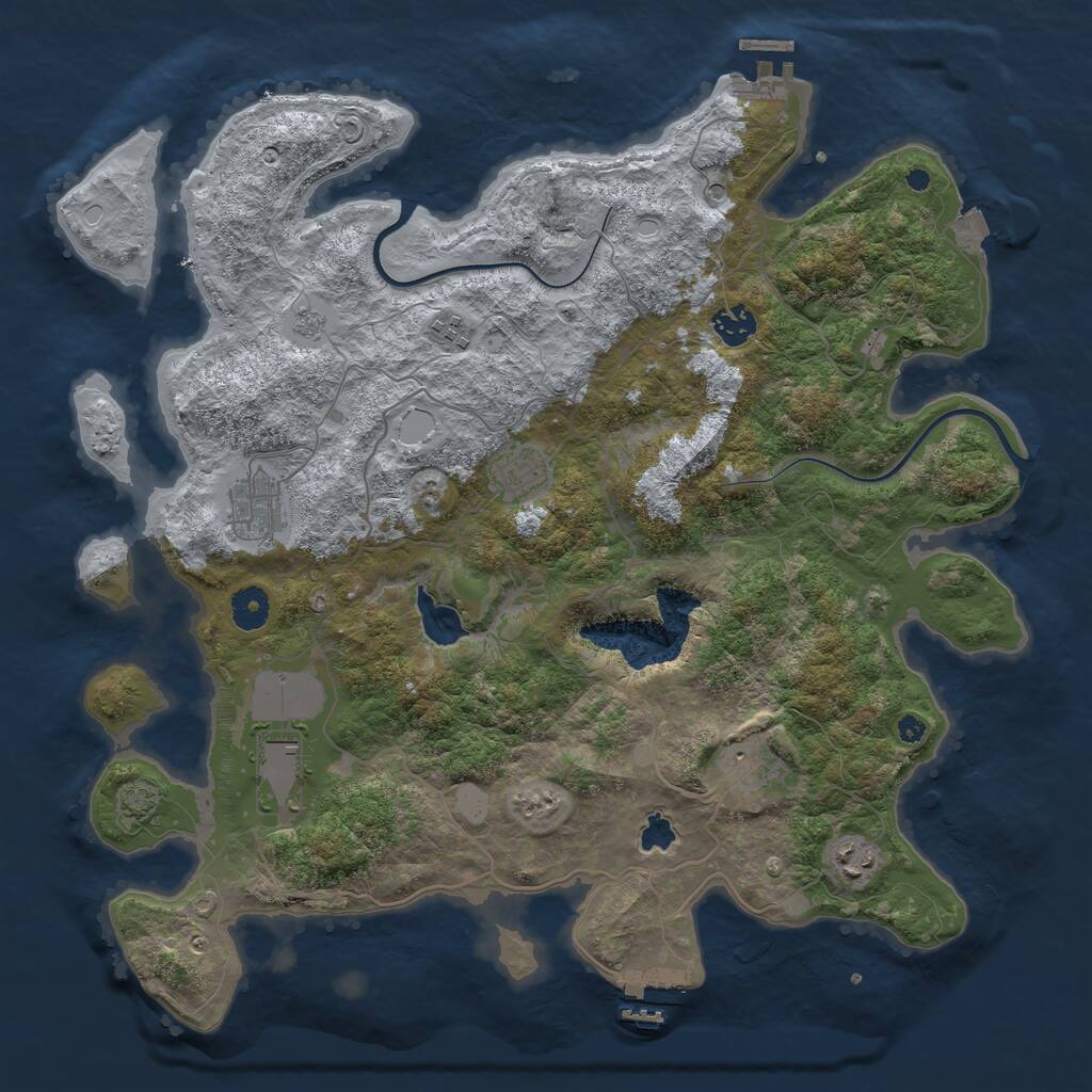 Rust Map: Procedural Map, Size: 4000, Seed: 922, 13 Monuments
