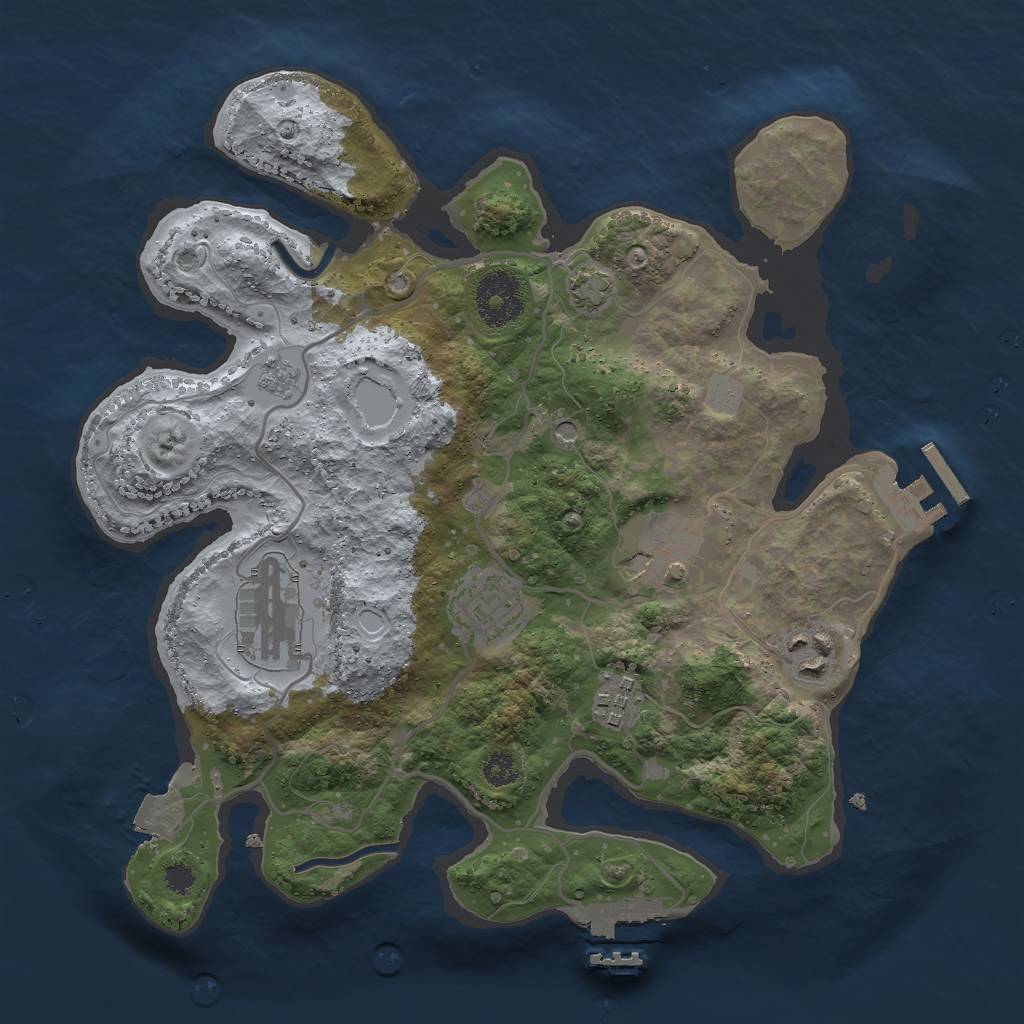 Rust Map: Procedural Map, Size: 3000, Seed: 504168923, 13 Monuments