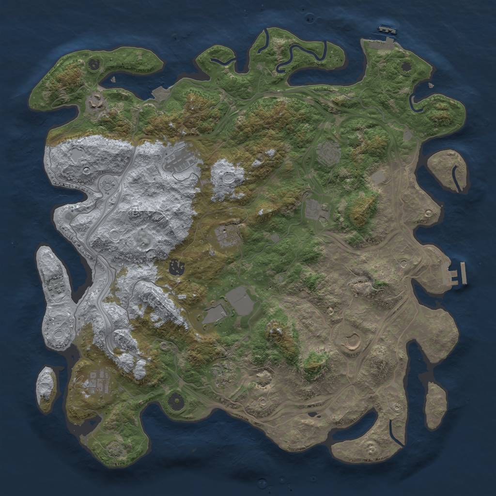 Rust Map: Procedural Map, Size: 4500, Seed: 172119254, 19 Monuments