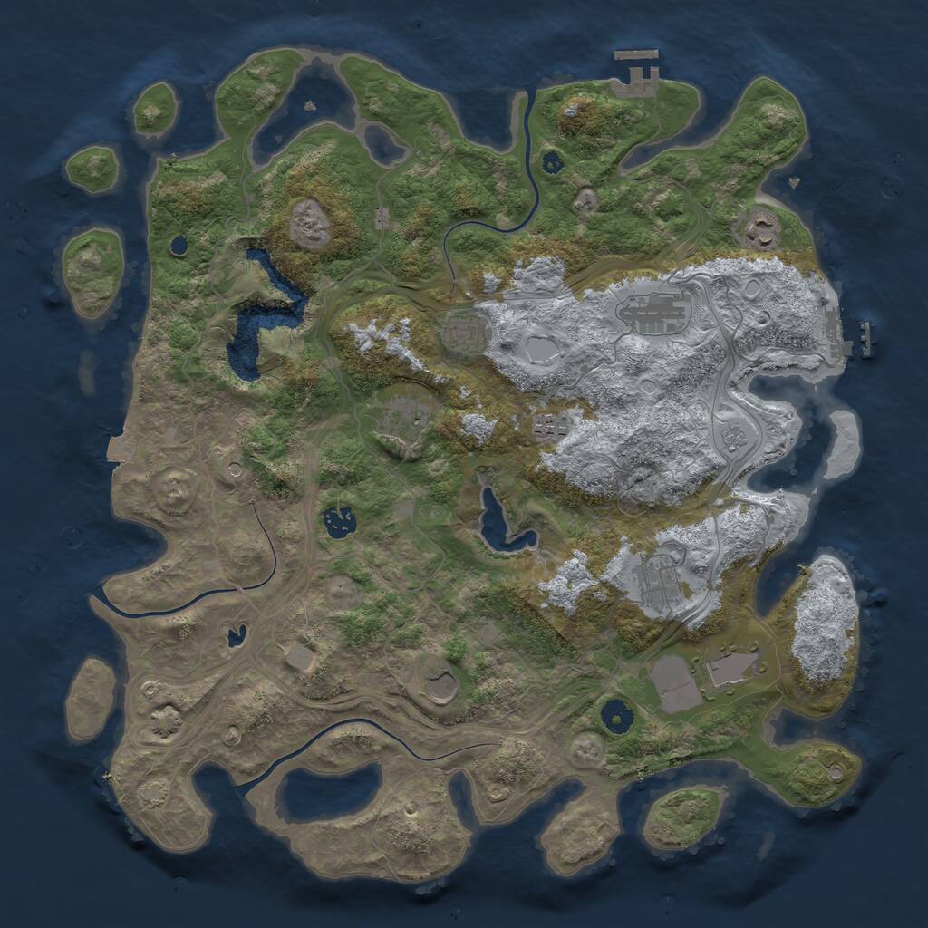 Rust Map: Procedural Map, Size: 4260, Seed: 1144811741, 15 Monuments
