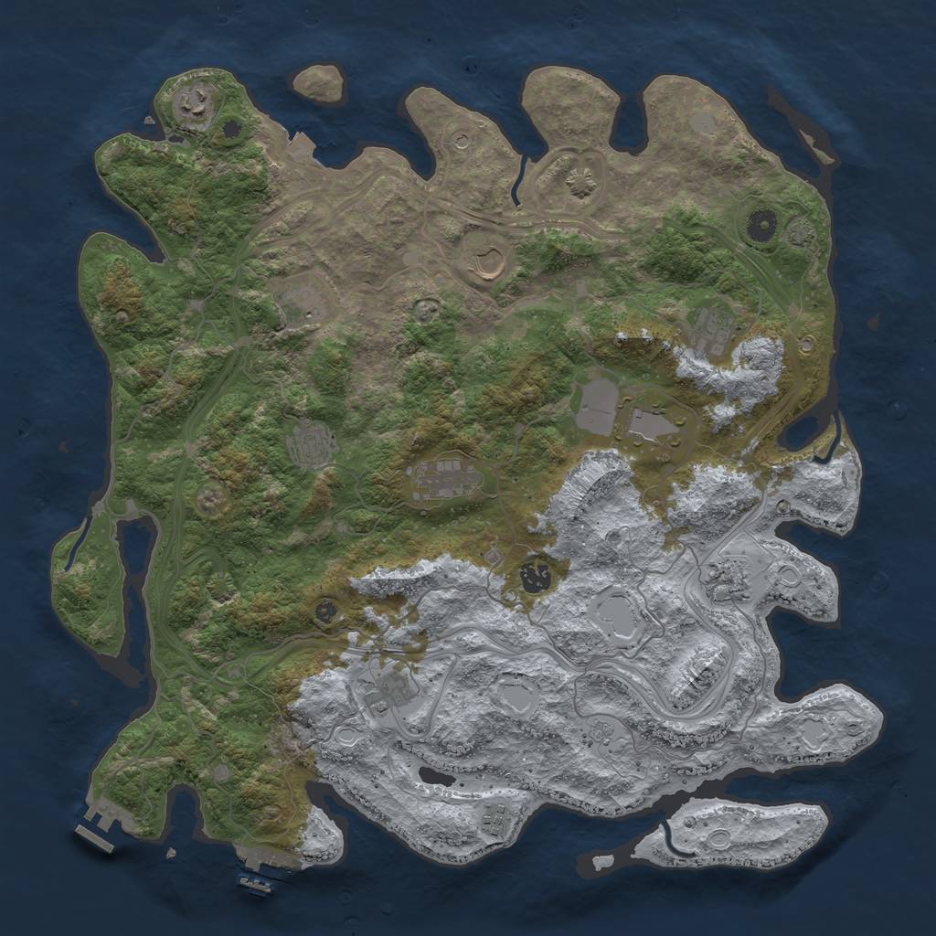 Rust Map: Procedural Map, Size: 4500, Seed: 1632398072, 19 Monuments