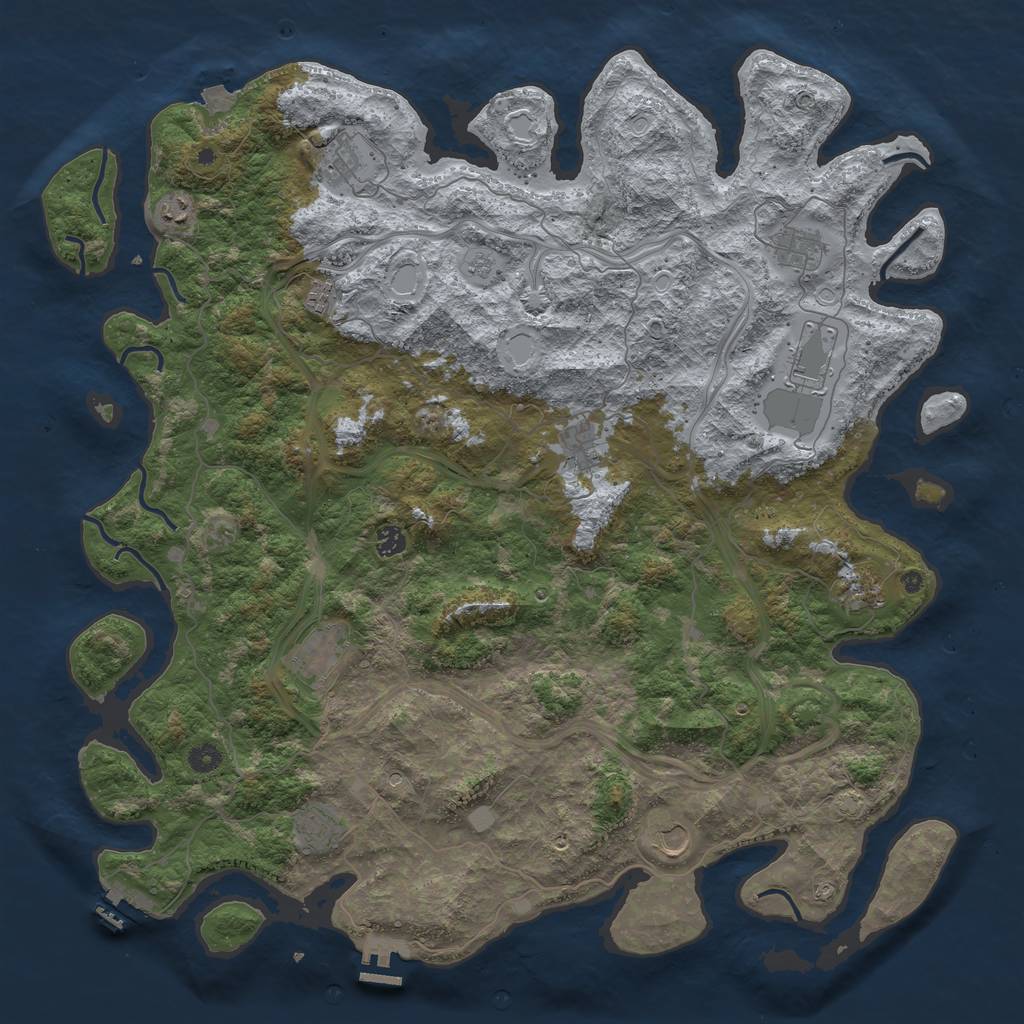 Rust Map: Procedural Map, Size: 4882, Seed: 13825, 19 Monuments