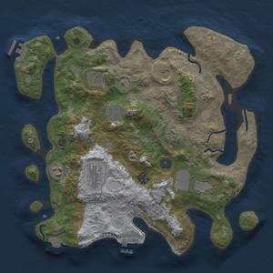 Thumbnail Rust Map: Procedural Map, Size: 3500, Seed: 600664233, 17 Monuments