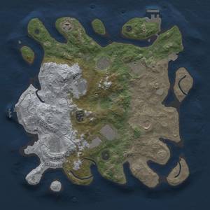 Thumbnail Rust Map: Procedural Map, Size: 3500, Seed: 81096383, 16 Monuments