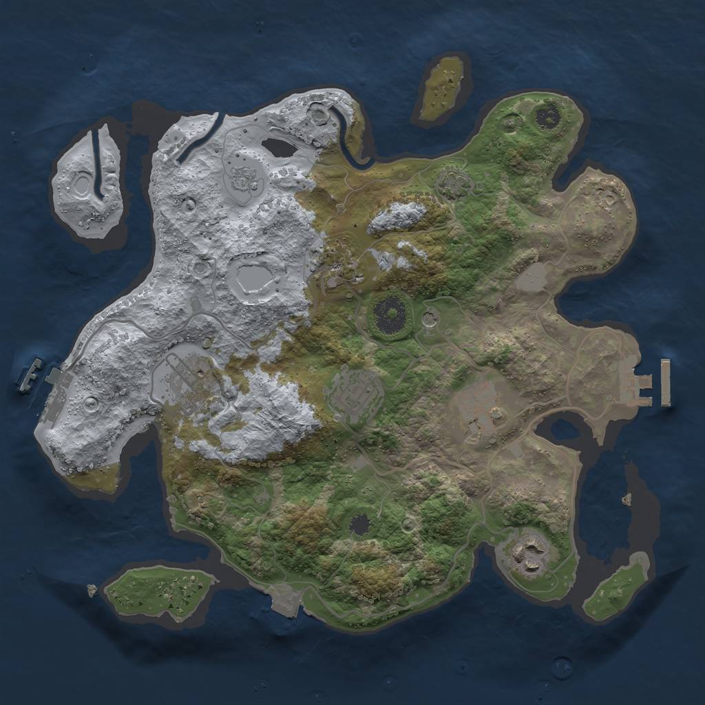 Rust Map: Procedural Map, Size: 3000, Seed: 1785544672, 13 Monuments