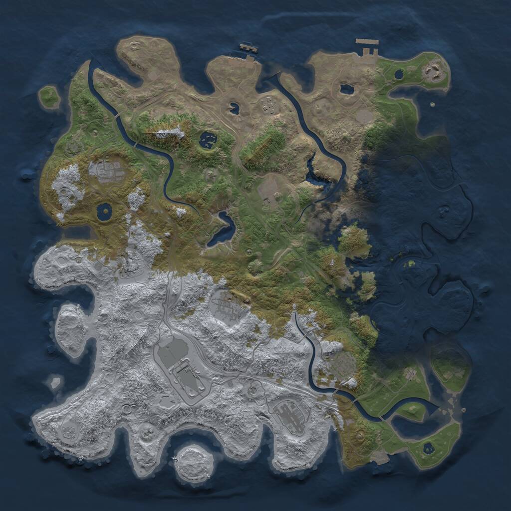 Rust Map: Procedural Map, Size: 4500, Seed: 415232, 16 Monuments