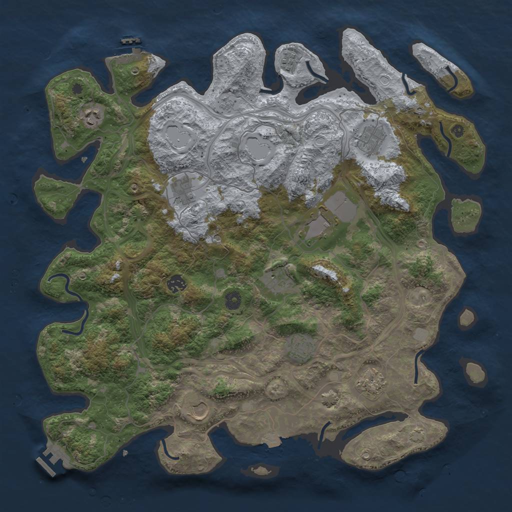 Rust Map: Procedural Map, Size: 4250, Seed: 6861, 18 Monuments