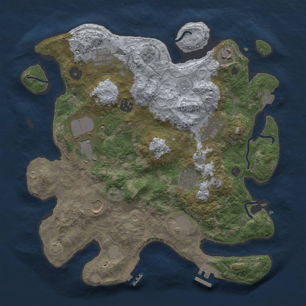 Rust Map: Procedural Map, Size: 3500, Seed: 895641832, 17 Monuments