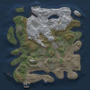 Thumbnail Rust Map: Procedural Map, Size: 3500, Seed: 286592892, 17 Monuments