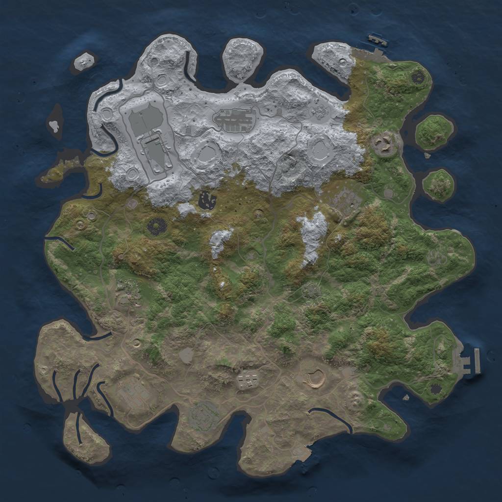 Rust Map: Procedural Map, Size: 4000, Seed: 48327280, 17 Monuments