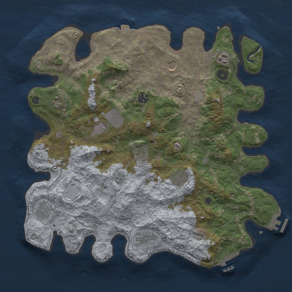 Rust Map: Procedural Map, Size: 4020, Seed: 1518538975, 18 Monuments