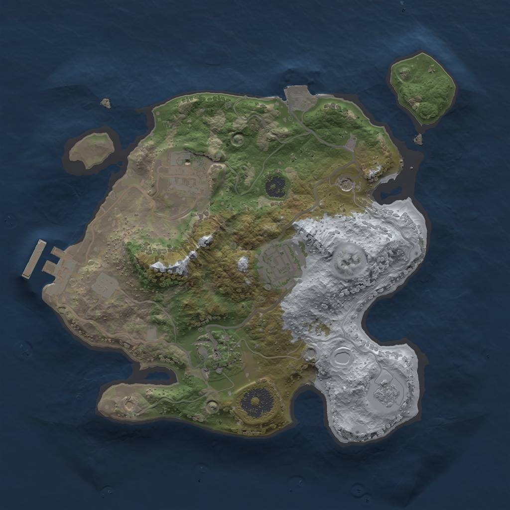 Rust Map: Procedural Map, Size: 2500, Seed: 404236281, 9 Monuments