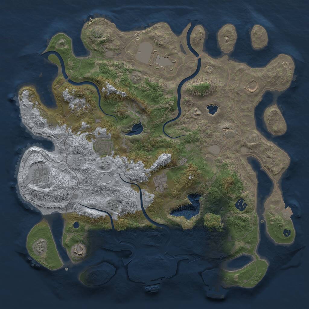 Rust Map: Procedural Map, Size: 4000, Seed: 7772525, 15 Monuments