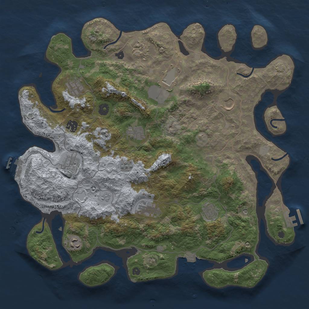 Rust Map: Procedural Map, Size: 4000, Seed: 7772525, 19 Monuments