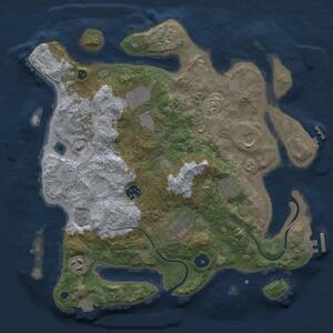 Thumbnail Rust Map: Procedural Map, Size: 3500, Seed: 36630140, 14 Monuments