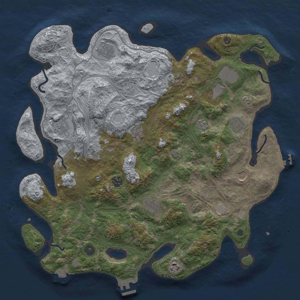 Rust Map: Procedural Map, Size: 4250, Seed: 751648236, 19 Monuments