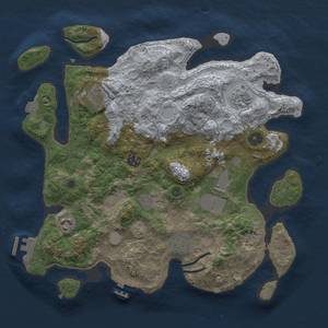 Thumbnail Rust Map: Procedural Map, Size: 3500, Seed: 139141311, 15 Monuments