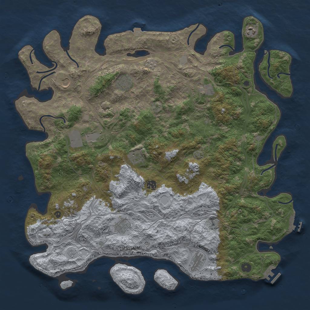 Rust Map: Procedural Map, Size: 4750, Seed: 515, 19 Monuments