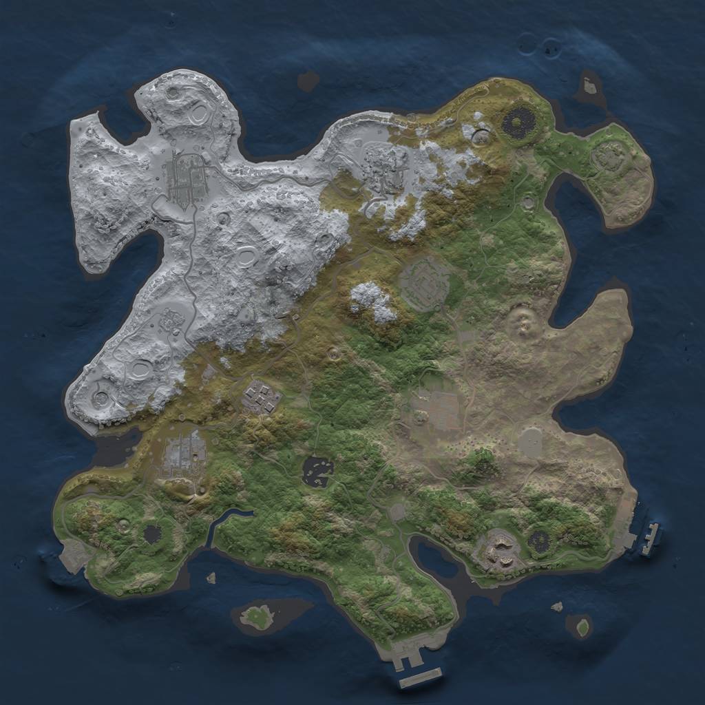 Rust Map: Procedural Map, Size: 3300, Seed: 1602058485, 16 Monuments