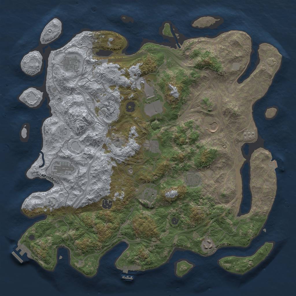 Rust Map: Procedural Map, Size: 4250, Seed: 887789942, 19 Monuments