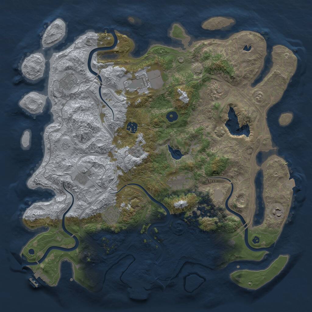 Rust Map: Procedural Map, Size: 4250, Seed: 887789942, 15 Monuments
