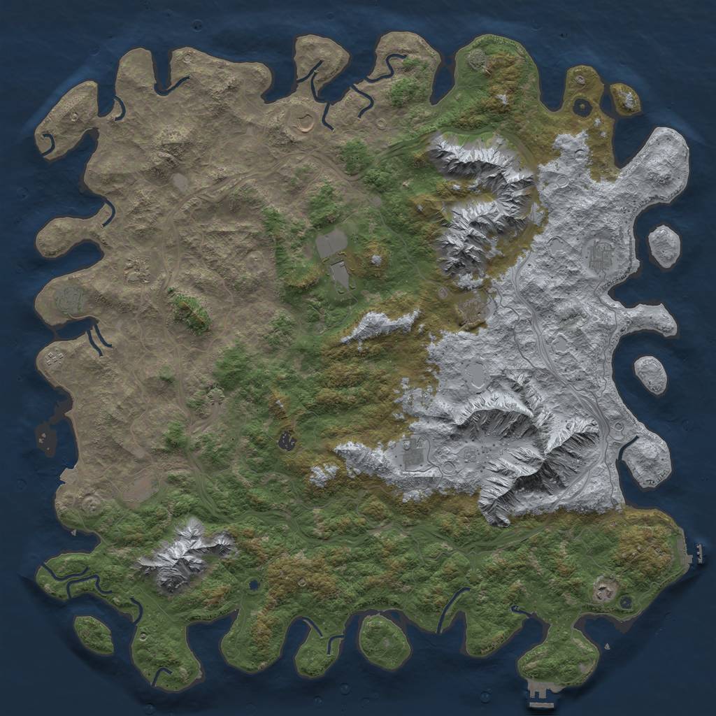 Rust Map: Procedural Map, Size: 6000, Seed: 2049898898, 19 Monuments