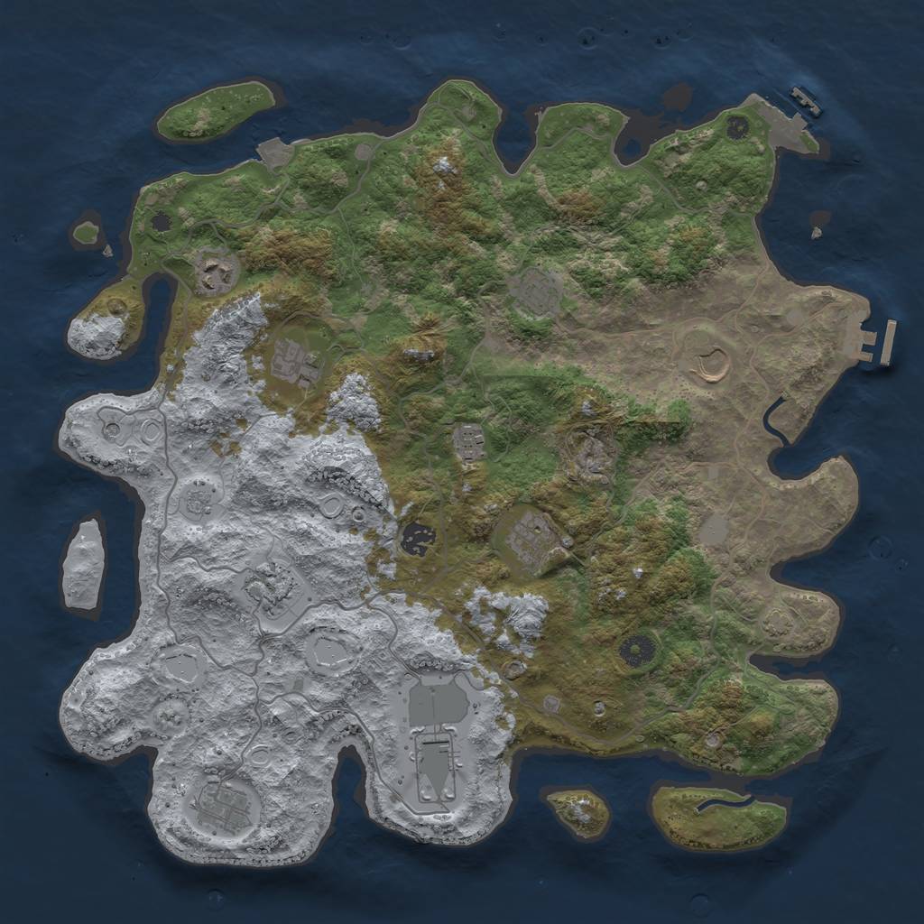 Rust Map: Procedural Map, Size: 4120, Seed: 316497, 18 Monuments