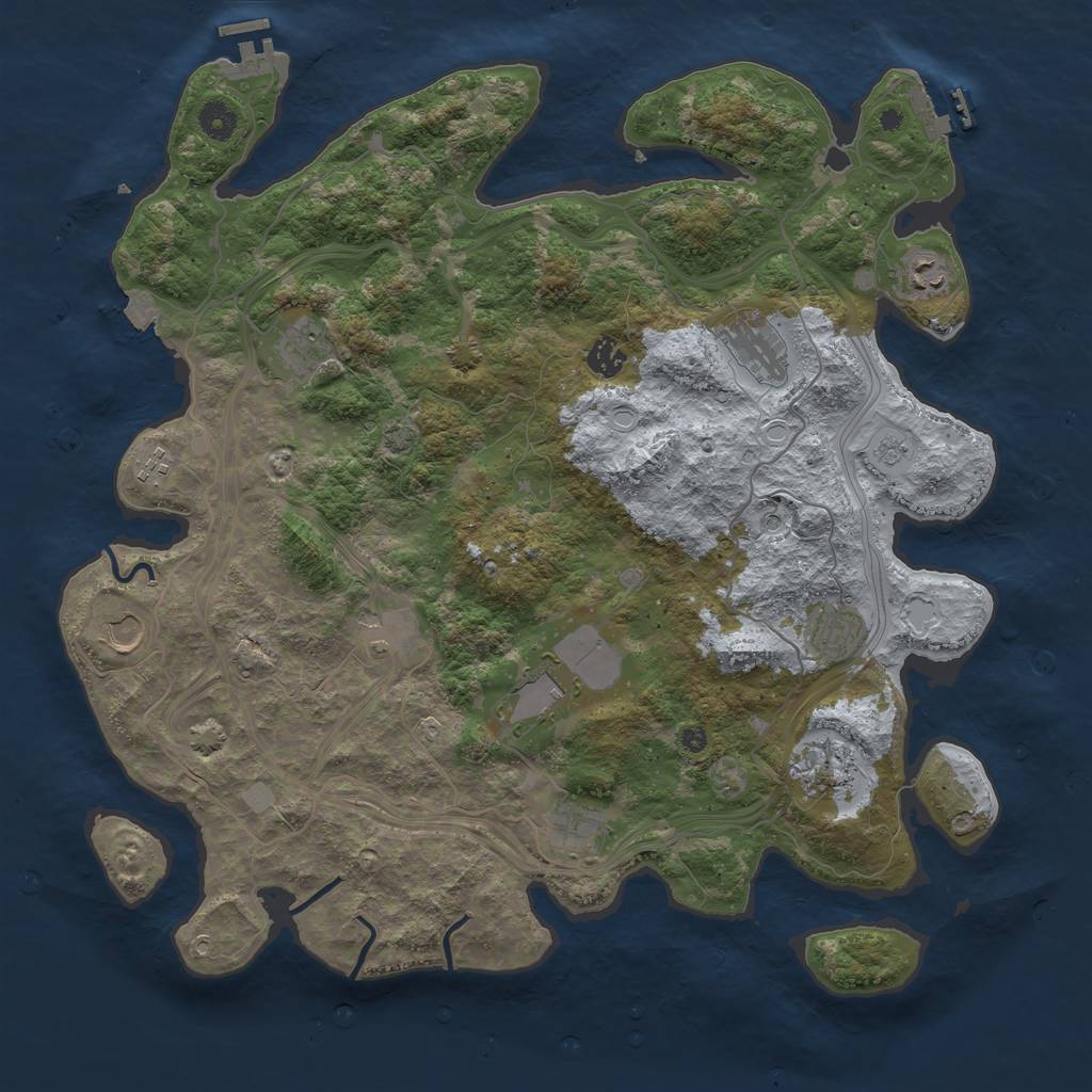 Rust Map: Procedural Map, Size: 4300, Seed: 39605427, 19 Monuments