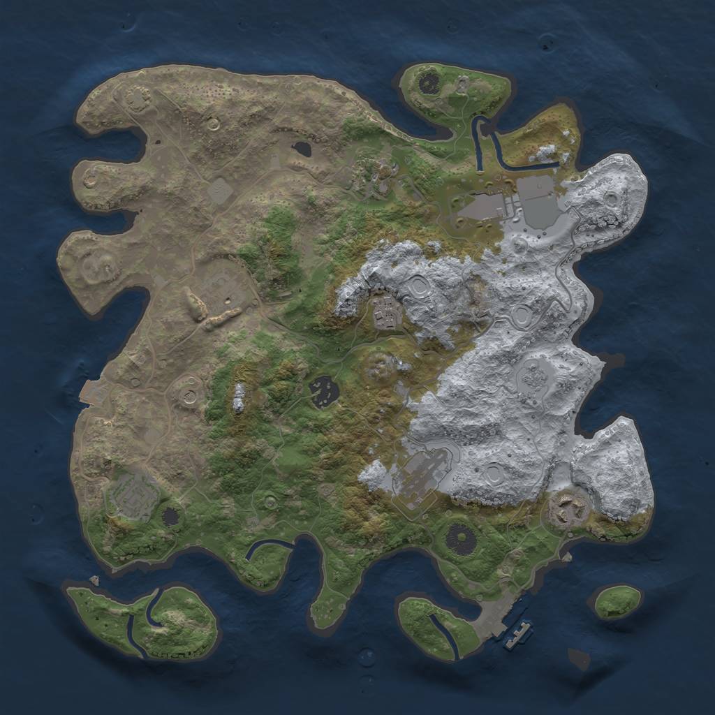 Rust Map: Procedural Map, Size: 3500, Seed: 271309878, 15 Monuments