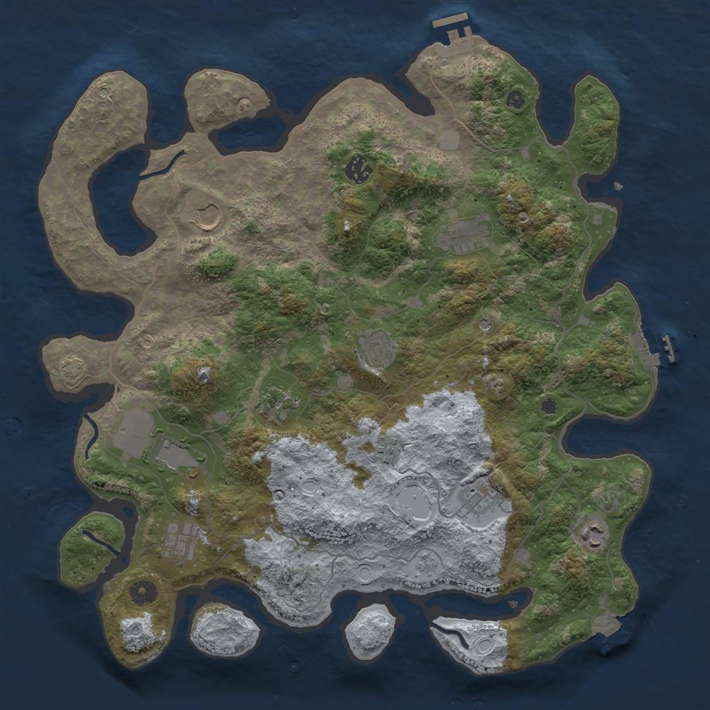 Rust Map: Procedural Map, Size: 4000, Seed: 26072024, 18 Monuments