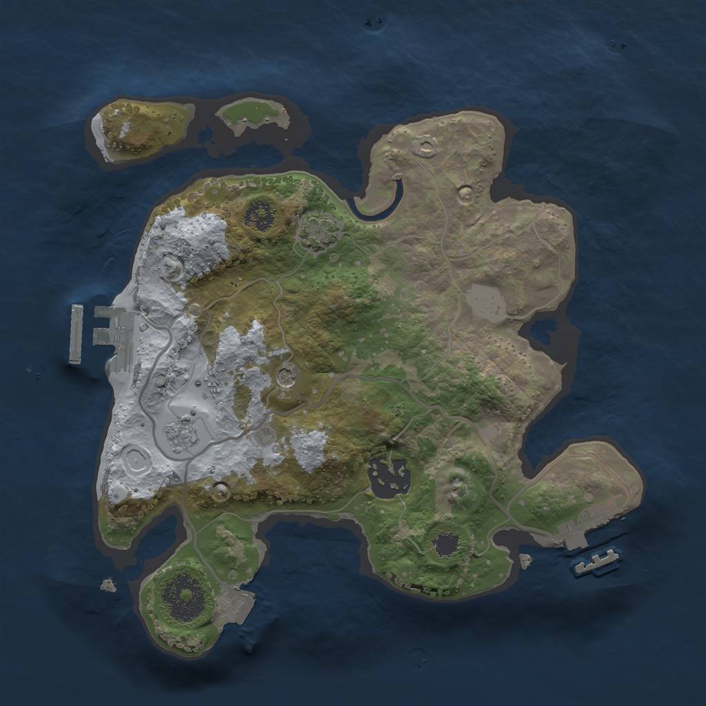 Rust Map: Procedural Map, Size: 2400, Seed: 713033343, 9 Monuments
