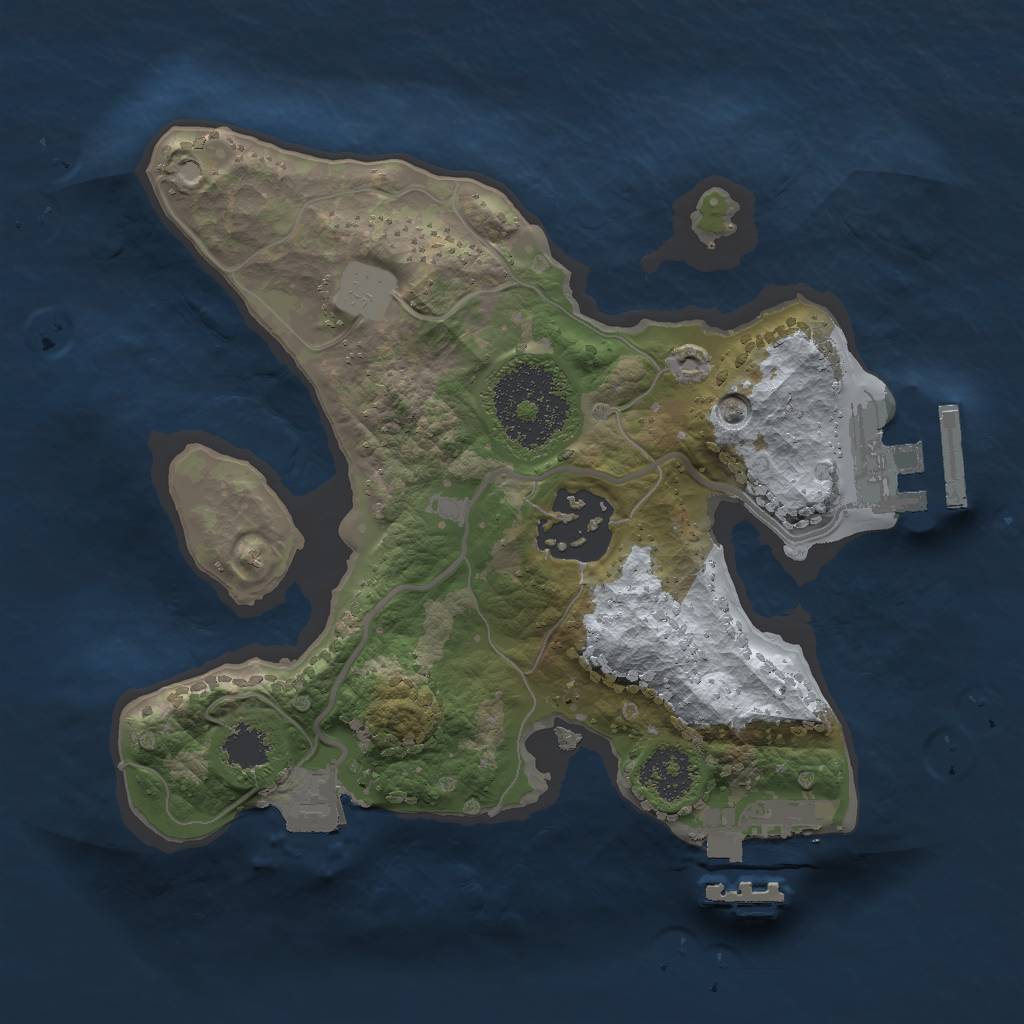 Rust Map: Procedural Map, Size: 2000, Seed: 157487034, 6 Monuments