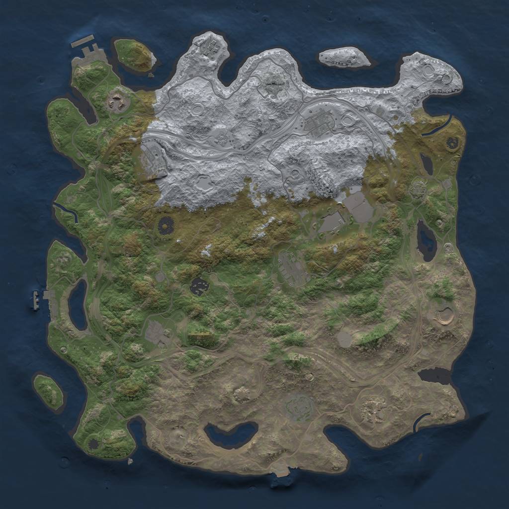 Rust Map: Procedural Map, Size: 4300, Seed: 250624, 19 Monuments