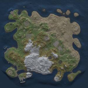 Thumbnail Rust Map: Procedural Map, Size: 3750, Seed: 721962, 15 Monuments