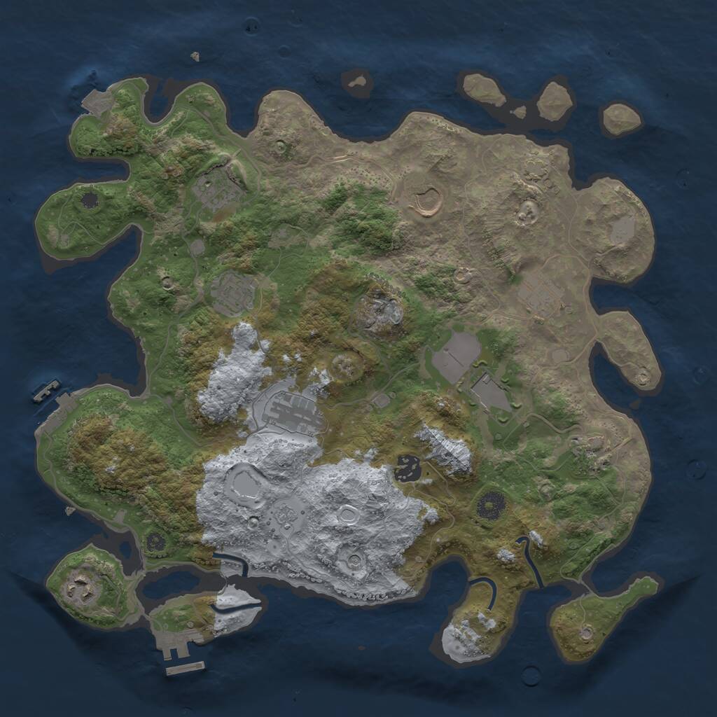 Rust Map: Procedural Map, Size: 3750, Seed: 721962, 15 Monuments