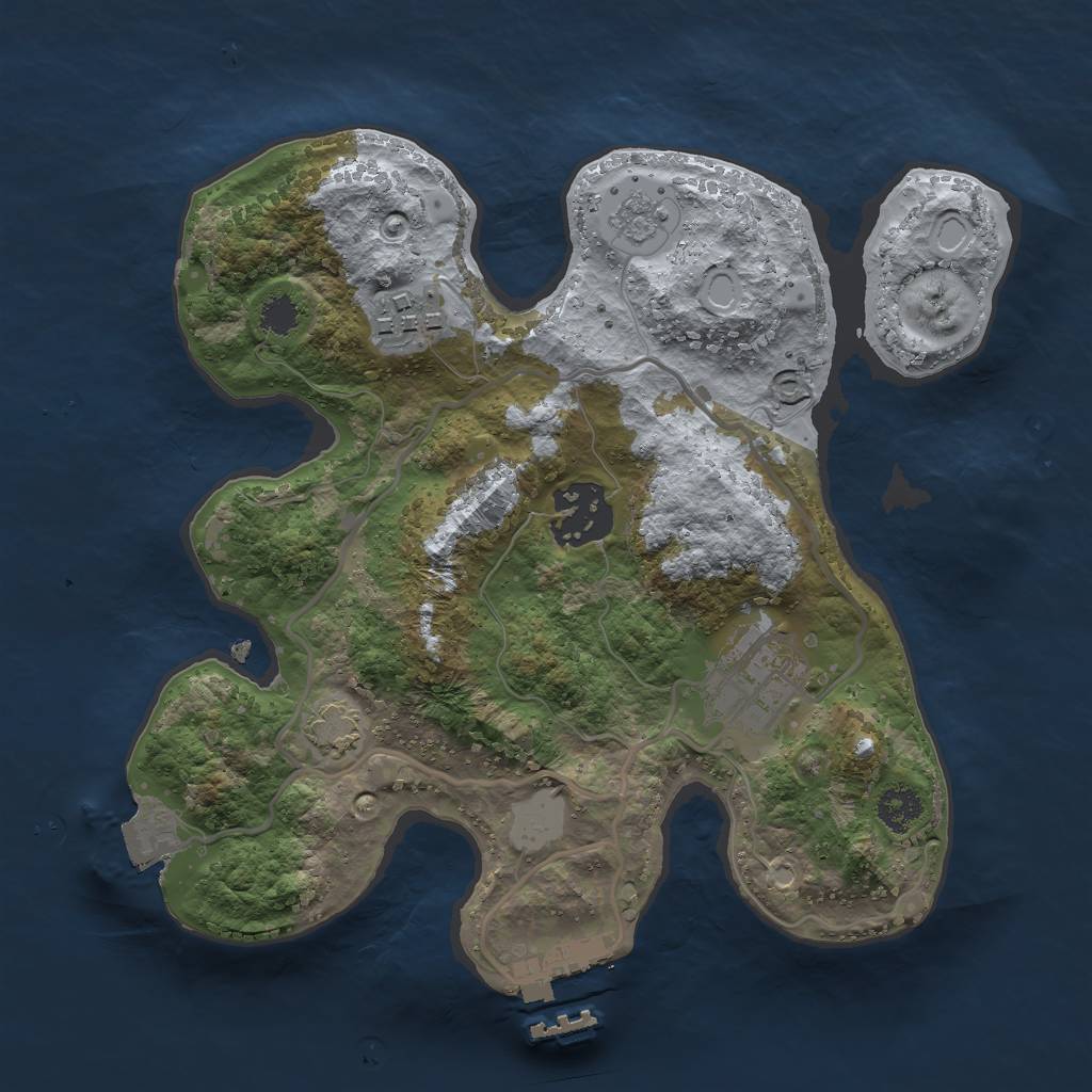 Rust Map: Procedural Map, Size: 2500, Seed: 1876, 9 Monuments