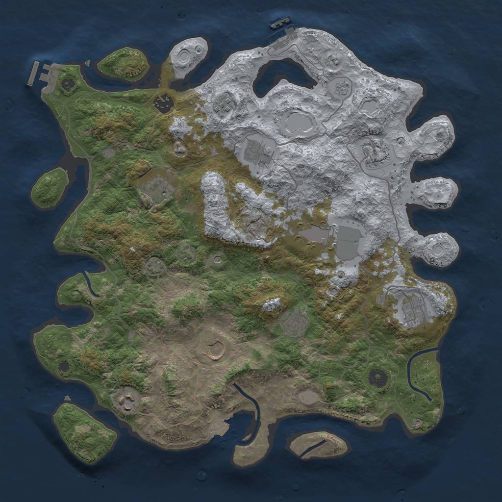 Rust Map: Procedural Map, Size: 4000, Seed: 987319659, 18 Monuments