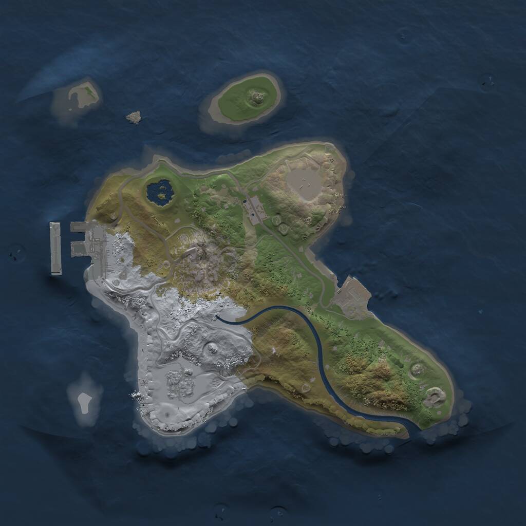 Rust Map: Procedural Map, Size: 2000, Seed: 37152, 3 Monuments