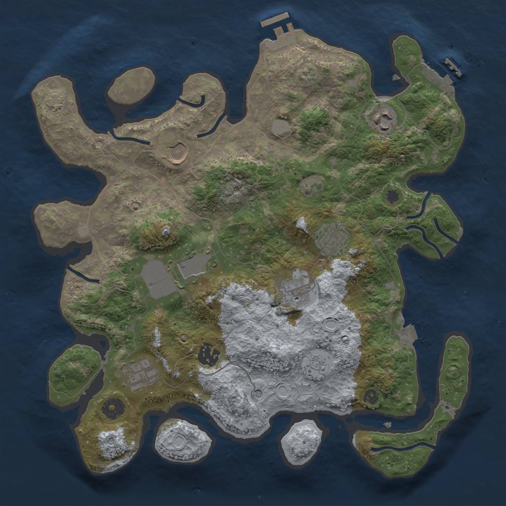 Rust Map: Procedural Map, Size: 3500, Seed: 26072024, 15 Monuments