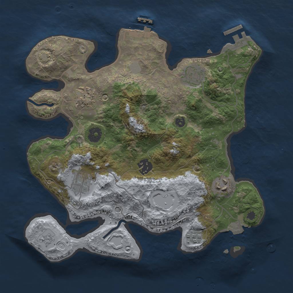 Rust Map: Procedural Map, Size: 3000, Seed: 27998, 14 Monuments