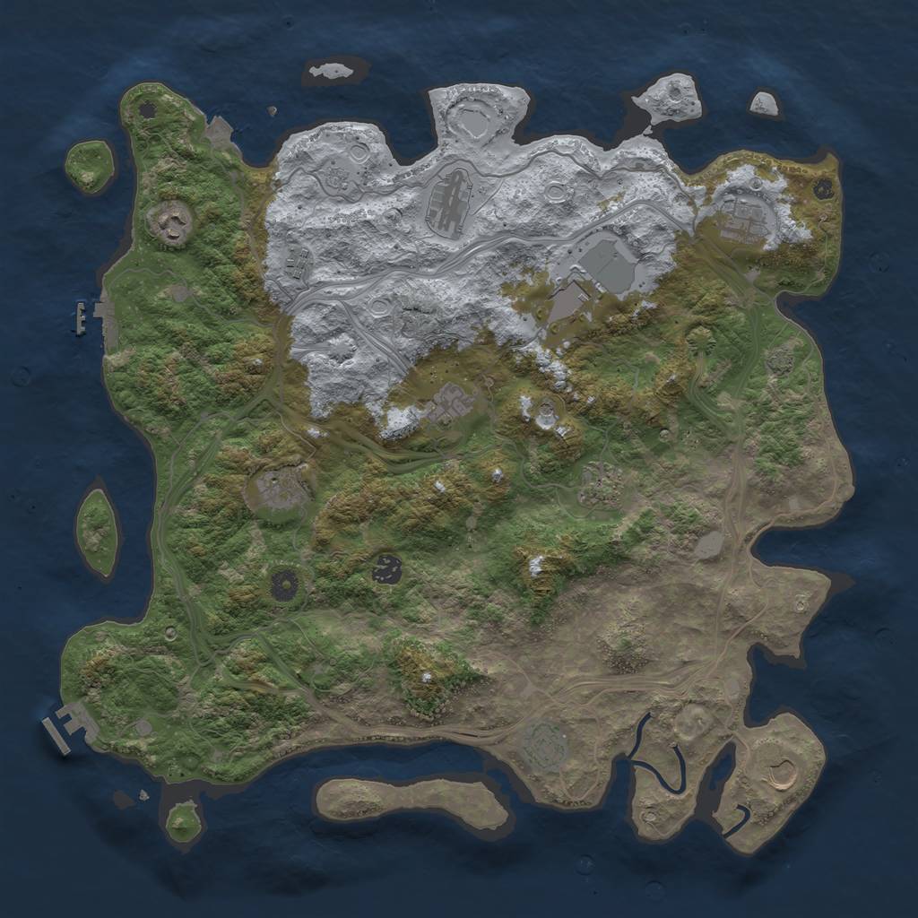 Rust Map: Procedural Map, Size: 4500, Seed: 1642742728, 19 Monuments