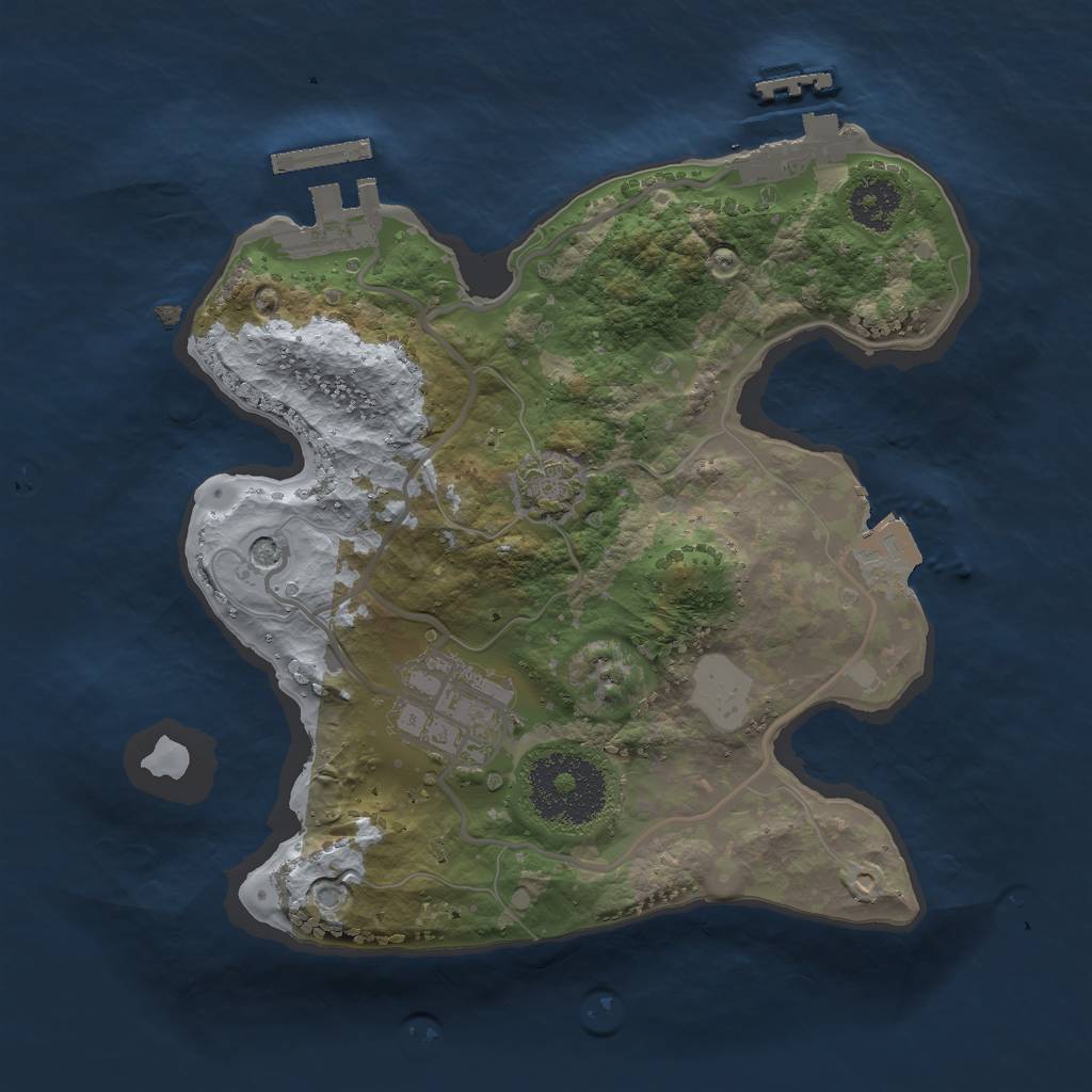 Rust Map: Procedural Map, Size: 2200, Seed: 220965142, 8 Monuments