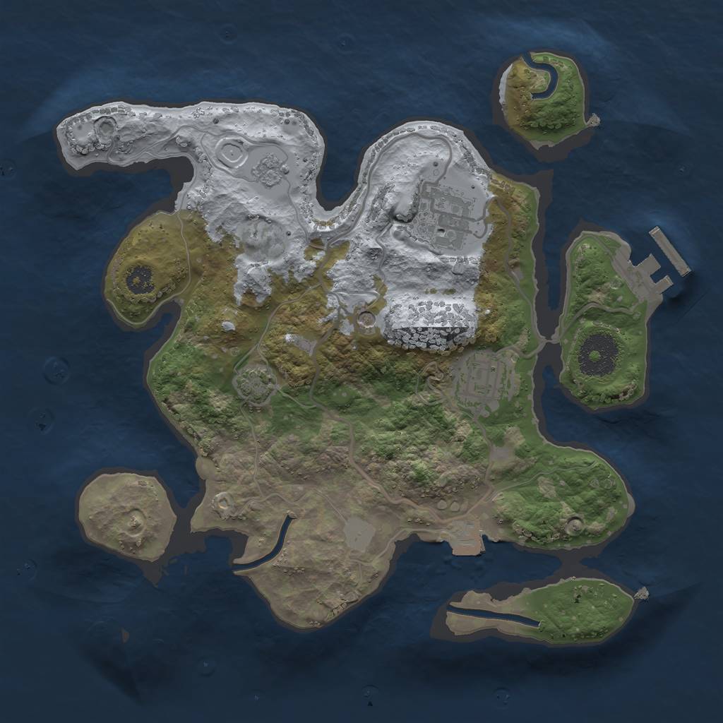 Rust Map: Procedural Map, Size: 2600, Seed: 1334697970, 9 Monuments
