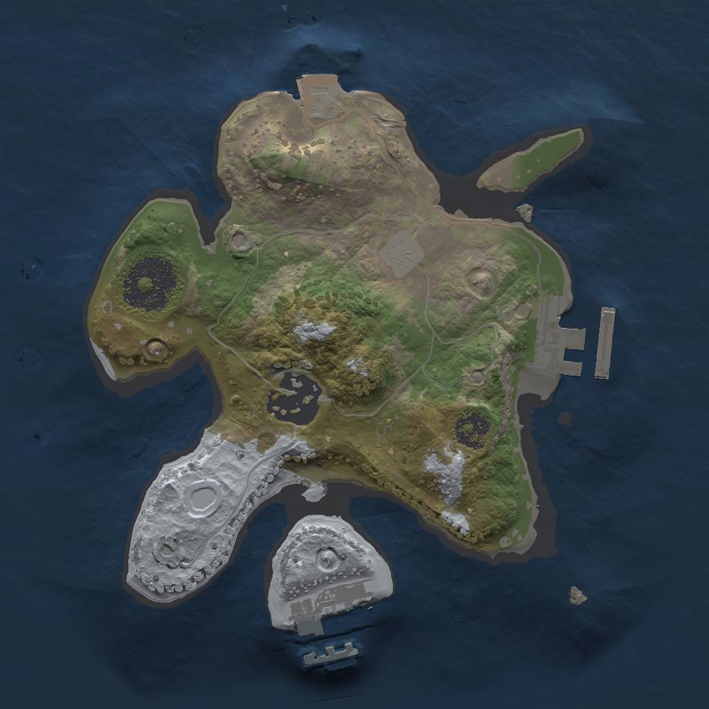 Rust Map: Procedural Map, Size: 2000, Seed: 1971283554, 6 Monuments