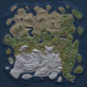 Thumbnail Rust Map: Procedural Map, Size: 4500, Seed: 1712942697, 14 Monuments