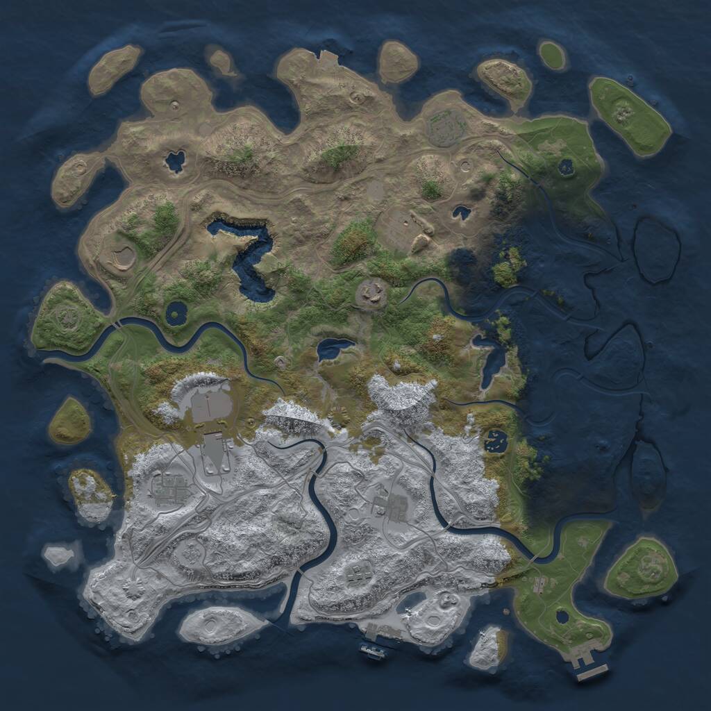 Rust Map: Procedural Map, Size: 4500, Seed: 1712942697, 15 Monuments