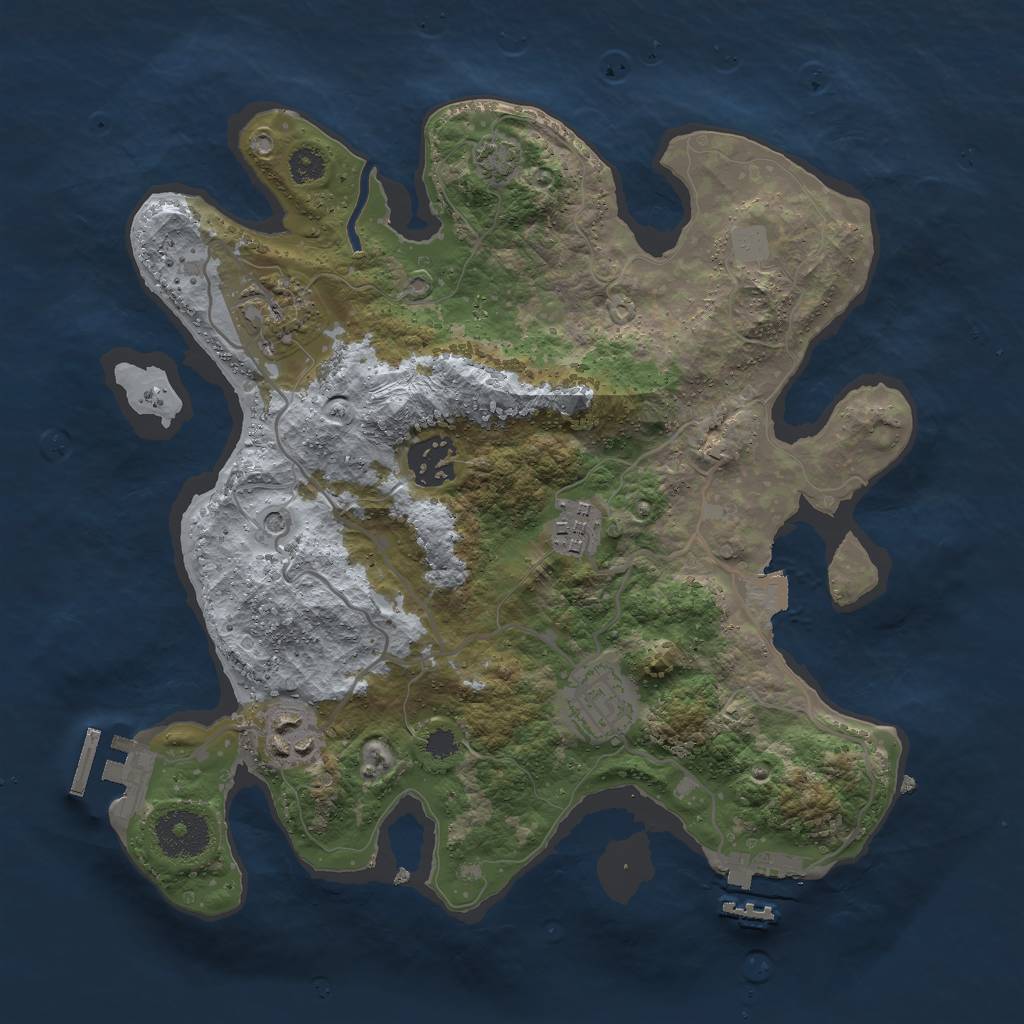 Rust Map: Procedural Map, Size: 3000, Seed: 786453533, 12 Monuments