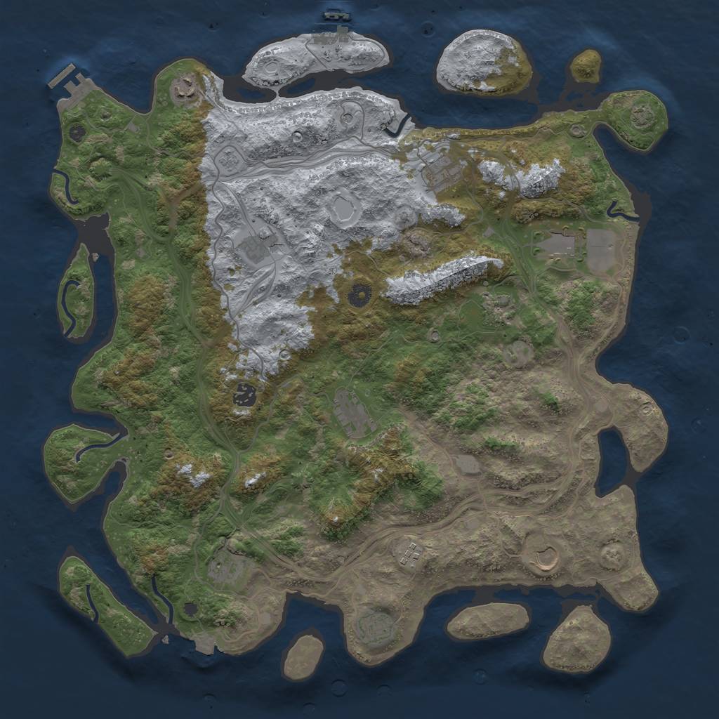 Rust Map: Procedural Map, Size: 4500, Seed: 1889401569, 19 Monuments