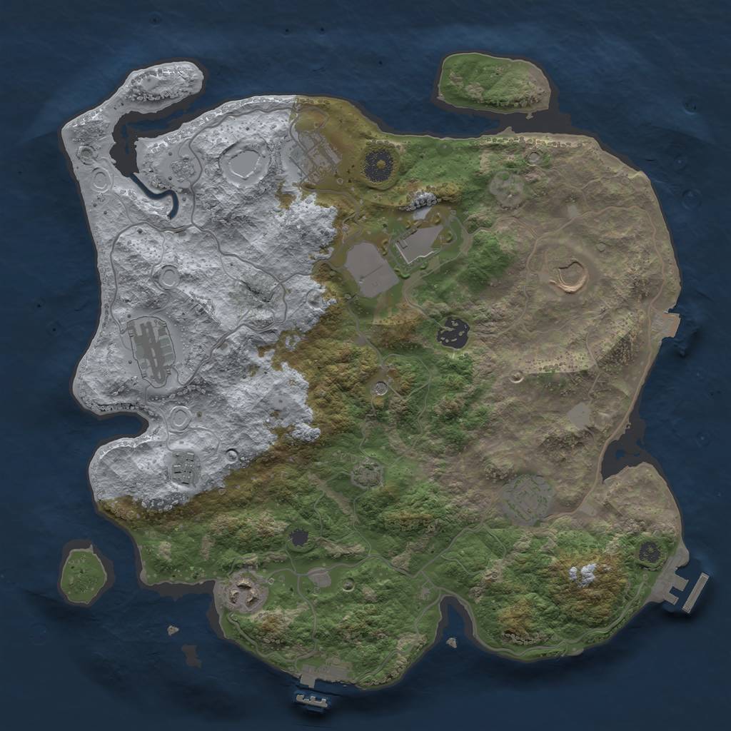 Rust Map: Procedural Map, Size: 3500, Seed: 9755432, 16 Monuments