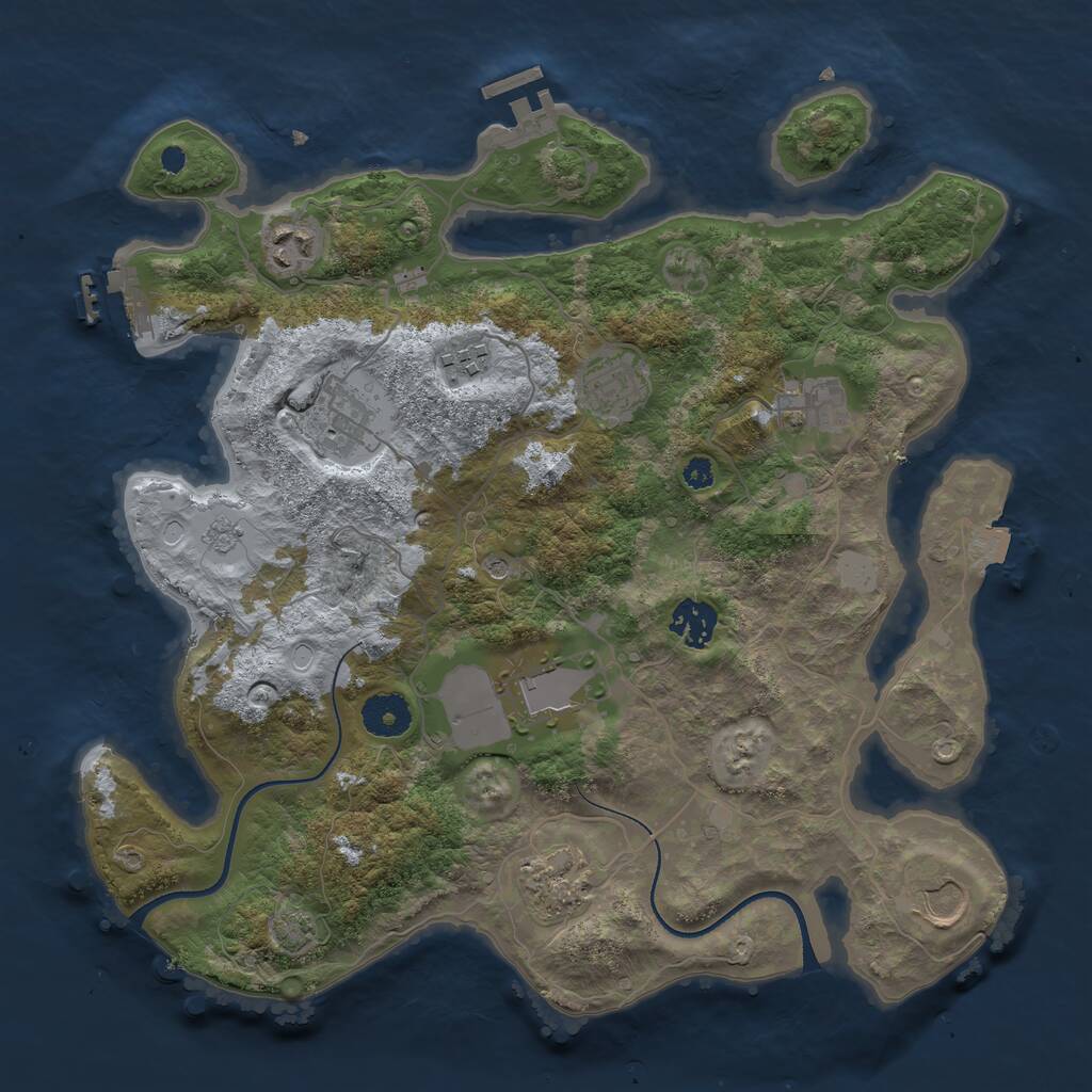 Rust Map: Procedural Map, Size: 3500, Seed: 1603463213, 15 Monuments